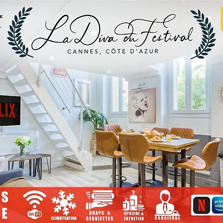 La Diva Du Festival - 10 Mn A Pied Palais & Plages - Cosy & Calme - Clim - Wifi Cannes